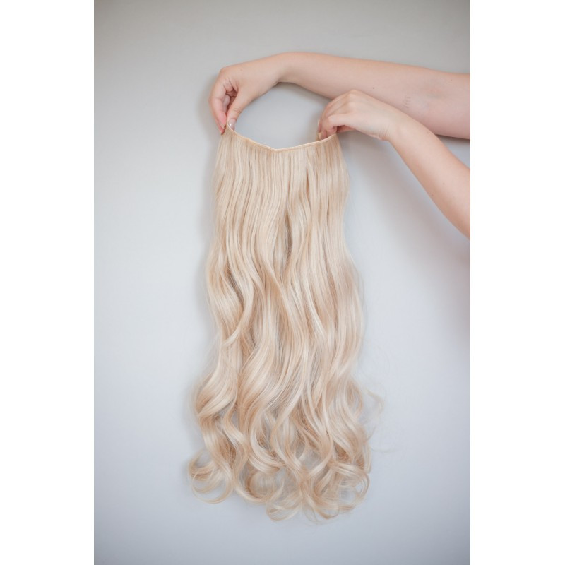 Хвилясте волосся для нарощування попелястий блонд на заколках