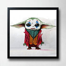 Постер на ПВХ "Yoda Joker Art" UkrPoster 2211550028 чорна рамка 50х50 см, World-of-Toys