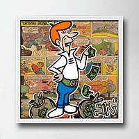 Постер на ПВХ "Flinstones Red Man" UkrPoster 2212550044 белая рамка 50х50 см, World-of-Toys