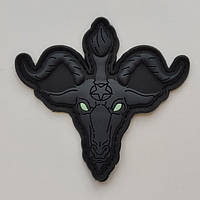 Шеврон ПВХ Козёл Мендеса Sigil of Baphomet 3D PVC черный Патч на липучке (AN-100-12)