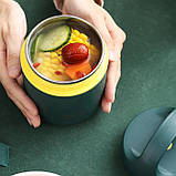 Комплект термосумка і ланч бокс - термо супниця Food 490 мл, зелений, фото 3