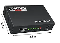 1x4 HDMI розгалужувач: підтримка 1080P HDMI 1.4 на 4 порти