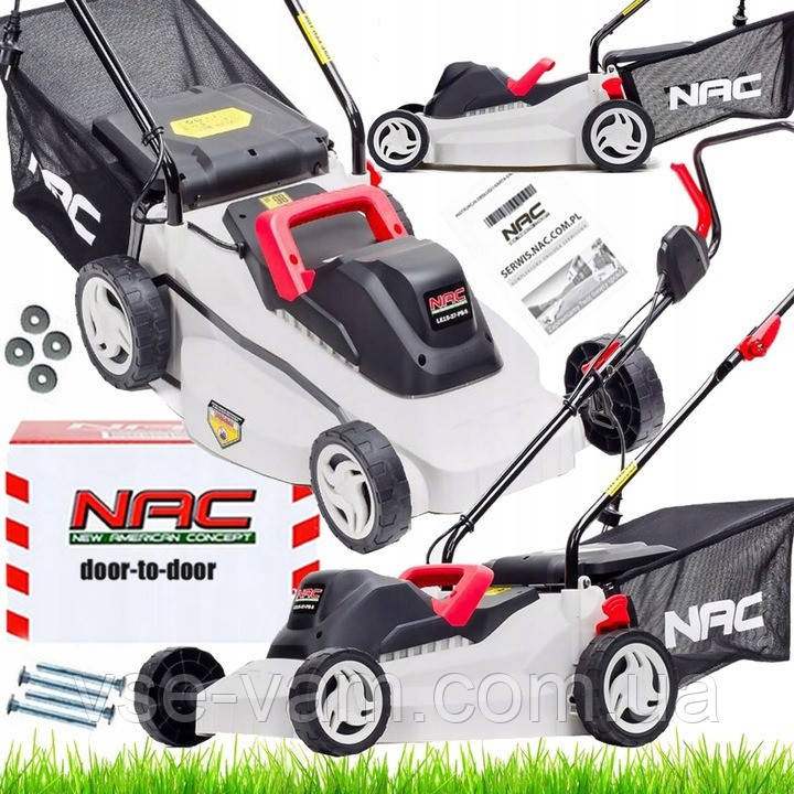 Газонокосарка електрична NAC ELE 1500W LE15-37-PB-S 37 см, фото 1