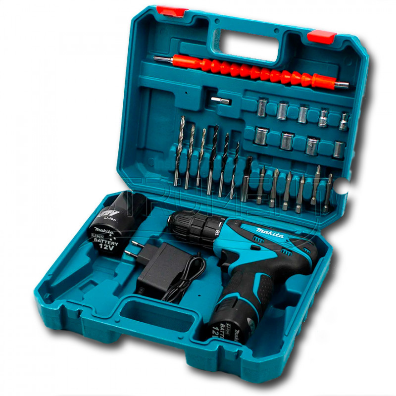 Акумуляторний шурупокрут 12V з набором Makita DF330DWE + набір інструментів bs