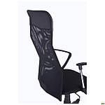 Крісло керівника офісне сітчасте Ultra сидіння А-1/Сітка чорна спинка, вставка Скаден чорний, фото 6
