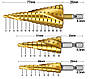 Свердла ступінчасте (крокове) конусне свердло 4-32 мм. У чохлі з керном, фото 3