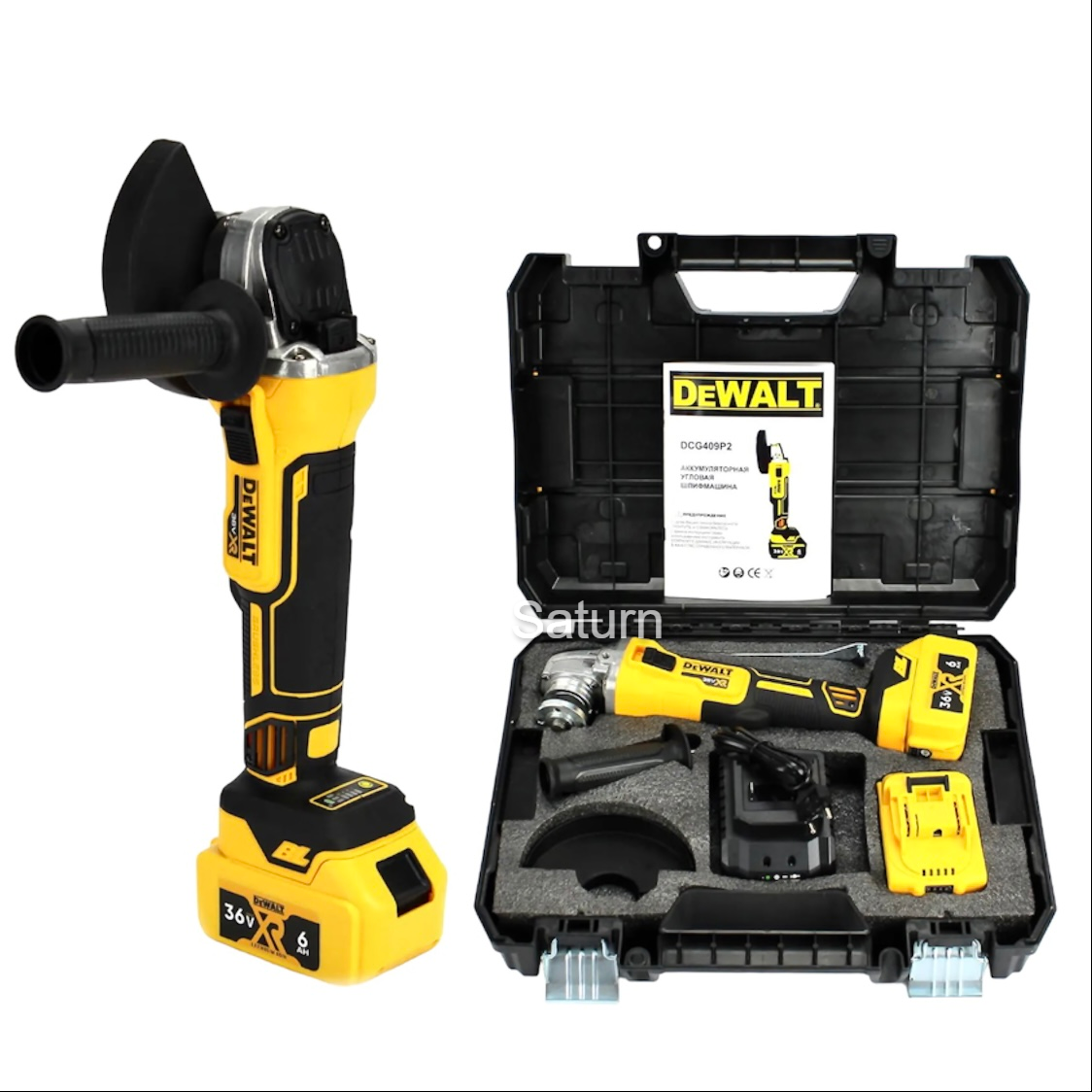 Акумуляторна болгарка DeWalt DCG405P2 (36V, 6AH) з регулятором, АКБ УШМ Девольт, УШМ Деволт bs