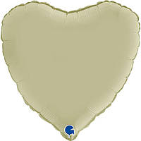 Фольгированный воздушный шар без рисунка Grabo Сердце сатин Оливковое 18" 36 см