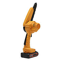 6-дюймова міні-портативна електрична бензопила бездротова ланцюгова пила потужністю акумулятора 550 Вт жовтий