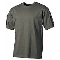 Военная футболка США с карманами на рукавах, олива