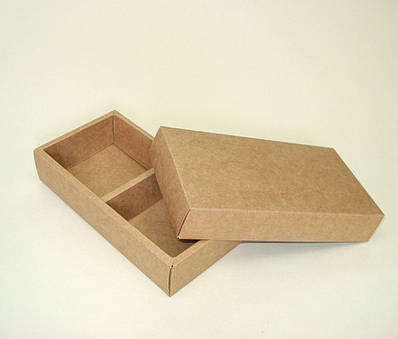 Коробка з крафт картону 165х85х35 мм, внутрішній розмір 155x75x35 мм