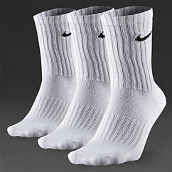 Шкарпетки спортивні Nike Value Cotton Crew 3 пари білі (SX4508-101)