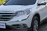 Хром накладки на фари, окантовка фар Honda CR-V 2012-2016 (Autoclover/Корея), фото 5