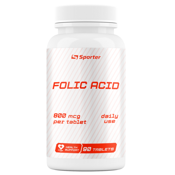 Купить Фолиевая кислота Sporter Folic Acid 800 мкг - 90 таб, цена 140 ...