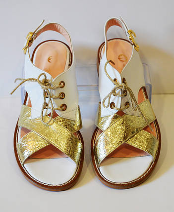 Купити Жіночі босоніжки золотисті на шнурках Magnolya 1950 36 розмір • Ціна  від магазину «Хрещатик»