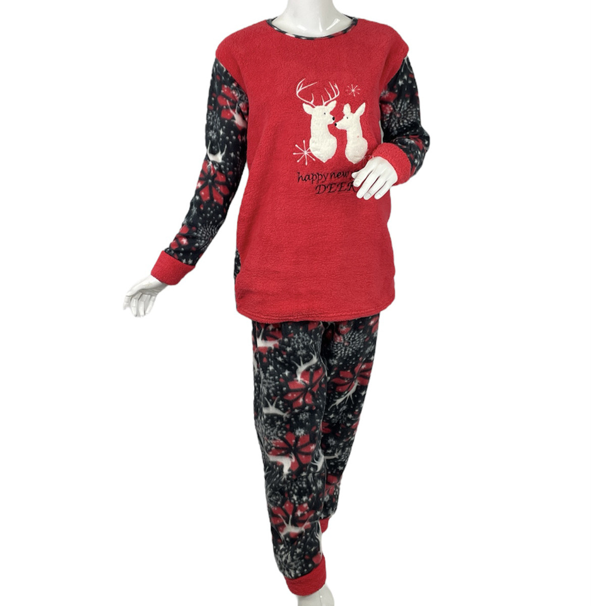 Піжама жіноча байкова зимова Rinda Deer 5166 червона XL