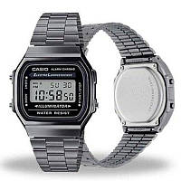 Наручные часы с подсветкой Casio A168WGG-1A электронные ручные часы Касио графитовые для мужчины оригинальные