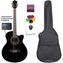 Гітара електроакустична Caravan Music HS-4010 EQ BK (чохол, скарбничка, медіатор, струна, ключ)