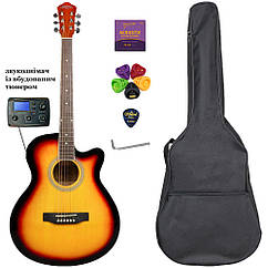 Гітара електроакустична Caravan Music HS-4010 EQ SB (чохол, скарбничка, медіатор, струна, ключ)