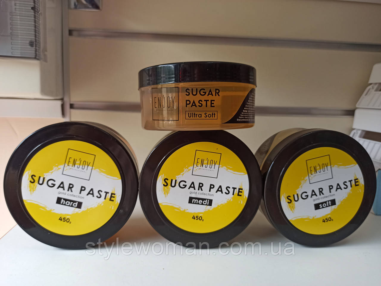 Сахарная паста enjoy для шугаринга депиляции мягкая 450г sugar paste gold soft for hair removal - фото 6 - id-p334006170