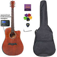 Гітара електроакустична Deviser LS-550-41 EQ ALL MAHAGONY (чохол, скарбничка, медіатор, струна, ключ)