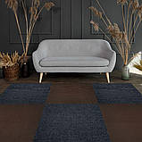 Самоклеючий плитковий ковролін 60х60 см, ковролінова плитка самоклейка темно-сіра, фото 8