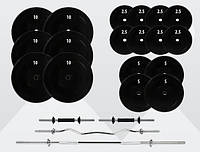 Набор штанга + гантели разборные 119 кг, Штанга наборная для тренировок дома Planetsport