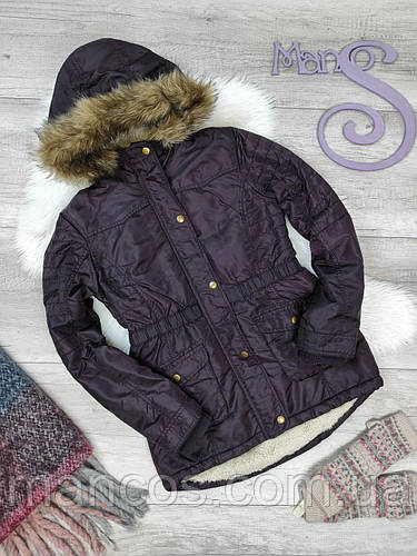 Парка для девочки Nutmeg фиолетовая с опушкой зимняя куртка Размер 12 ...