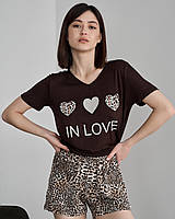 Комплект жіночий футболка з шортами - In love