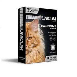 Нашийник протипаразитарний Unicum Premium від бліх і кліщів для кішок 35 см