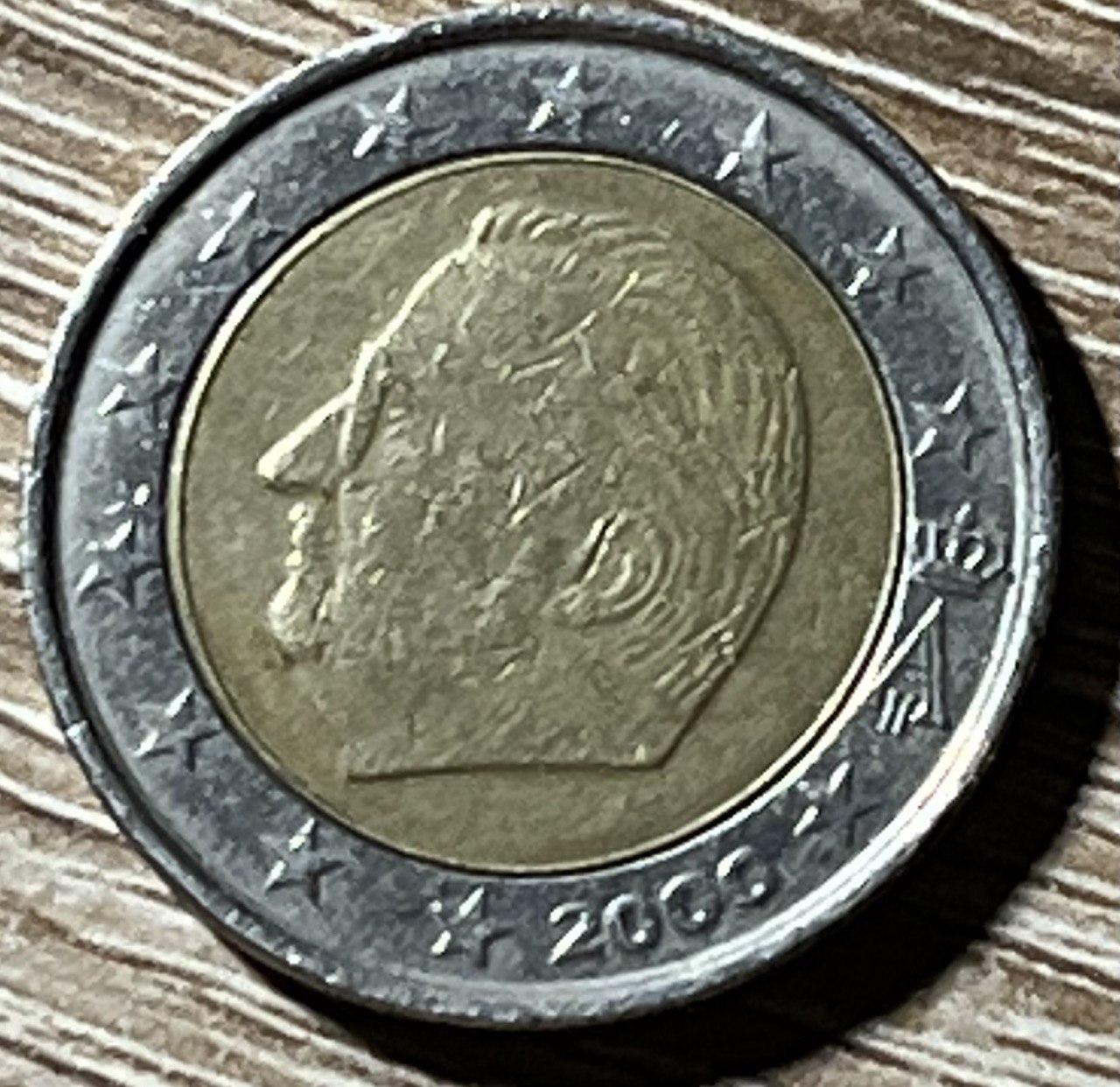 Монета Бельгії 2 євро 2000-06 рр., фото 1