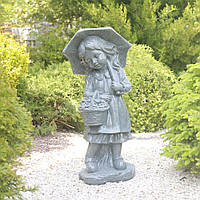 Садовая фигура Девочка с зонтиком зеленый гранит 66х30х22 см ССПГ12146-2 Зеленый ССПГ12146-2