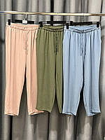 Льняные брюки летние свободные размер: L, XL, XXL