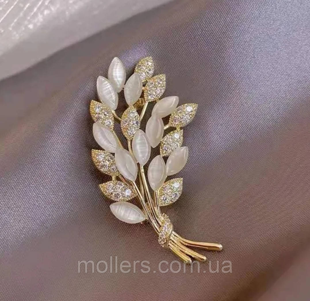 Брошь Колосок пшеницы с опалом и кристалами (ID#1867568080), цена: 245 ...