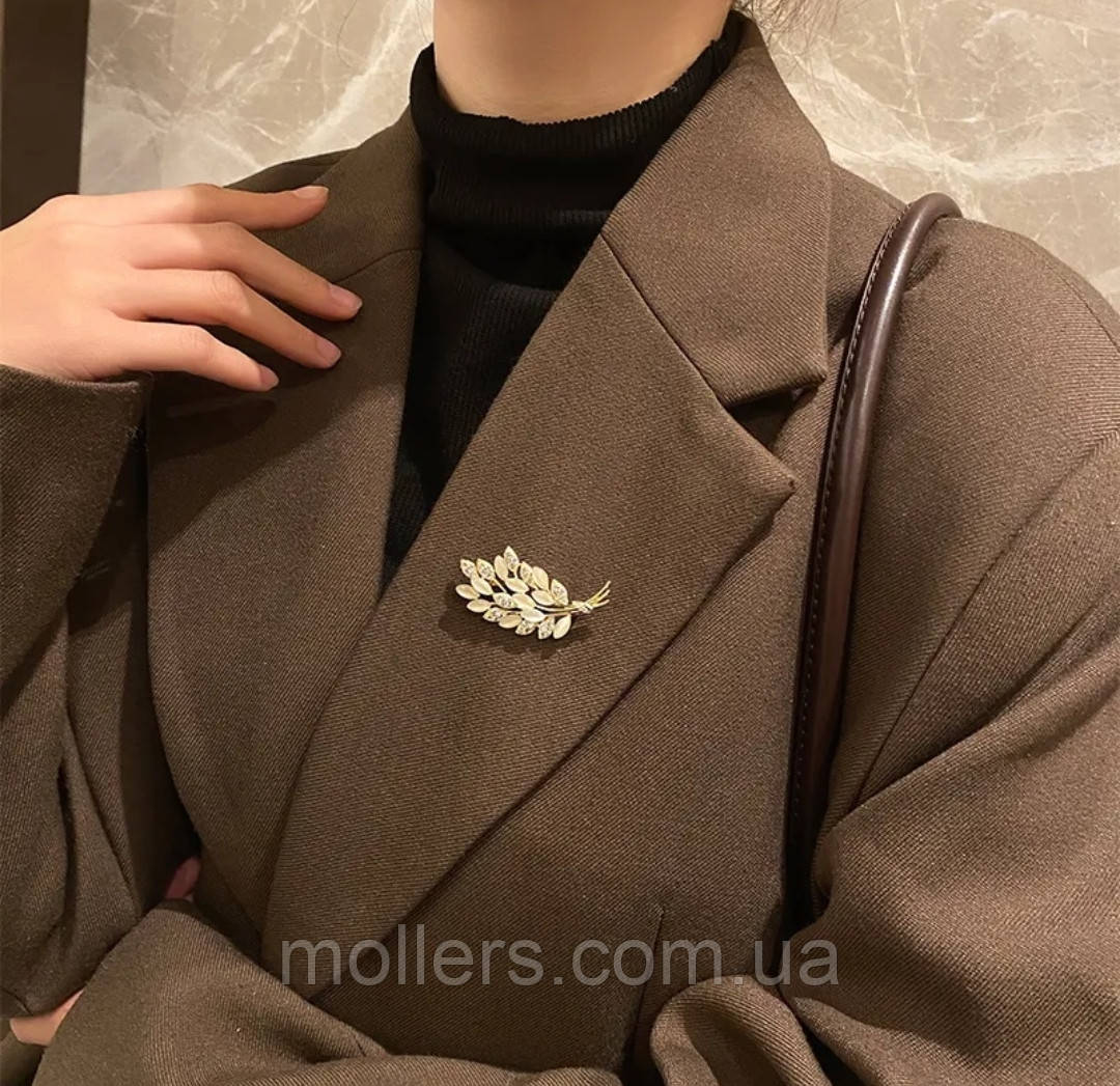 Брошь Колосок пшеницы с опалом и кристалами (ID#1867568080), цена: 245 ...