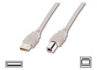 Digitus Кабель USB 2.0 (AM/BM) 3.0м, бежевый Baumar - Знак Качества