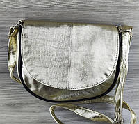 Женская сумка кросс-боди, натуральная кожа золотистая, регулируемый плечевой ремень для девушки