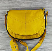 Женская сумка кросс-боди, натуральная кожа желтая, регулируемый плечевой ремень для девушки