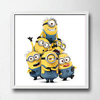 Постер на ПВХ "Minions Pyramid" UkrPoster 2212550036 белая рамка 50х50 см, Land of Toys