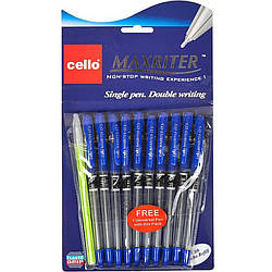 Ручка олійна MAXRITER Cello 727+1(Blue), синя 10 штук в упаковці, World-of-Toys