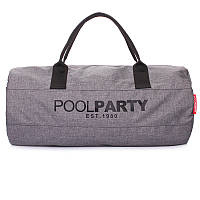 Спортивно-повсякденна сумка Poolparty Gymbag сіра gymbag-oxford-ripple