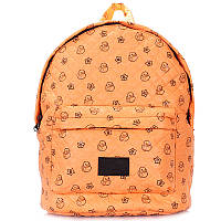 Рюкзак стеганый с уточками Poolparty оранжевый backpack-theone-orange-ducks