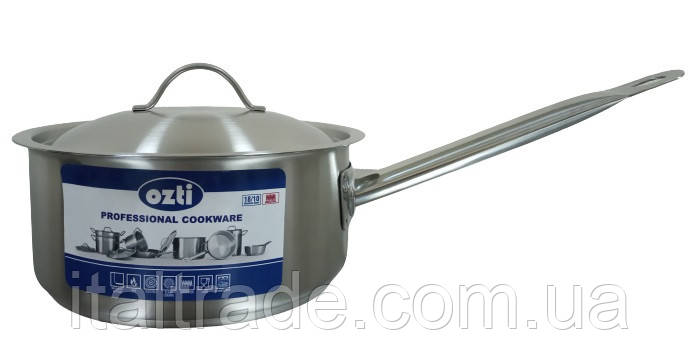 Сотейник нержавіючий з кришкою Ozti об'ємом 2,5 л та діаметром 200 мм