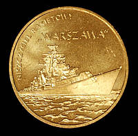Монета Польши 2 злотых 2013 г. Польские суда. Ракетный эсминец "Варшава"