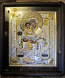 Ікона у срібній різі Почаївська Божа Матір 40*35 см, фото 3