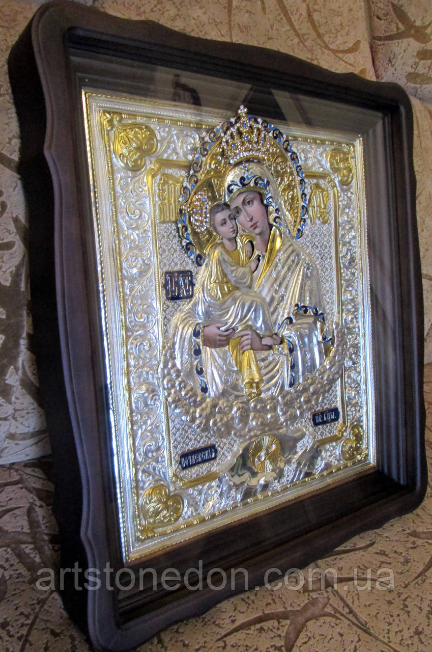 Икона в серебряной ризе Почаевская Божья Матерь 40*35 см - фото 5 - id-p320806734