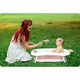 Складна дитяча ванночка з подушкою біло-рожева Ricokids Польща, фото 7