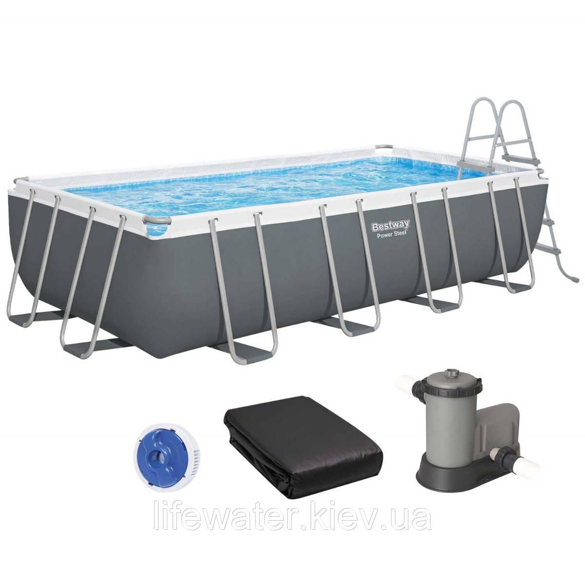 Bestway Каркасний басейн Bestway 56465 (549x274x122 см) з картриджним фільтром, драбиною та тентом