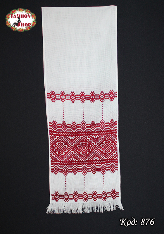Вишитий червонийрушник Щастя