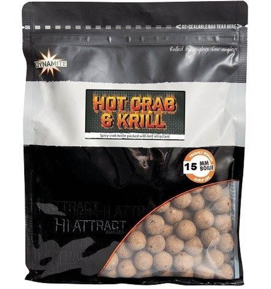 Бойли варені Dynamite Baits Hot Crab & Krill, 1 кг